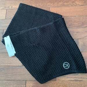 Calvin Klein Black Knit Scarf 68"x 9" 100% Acrylic New With Tags